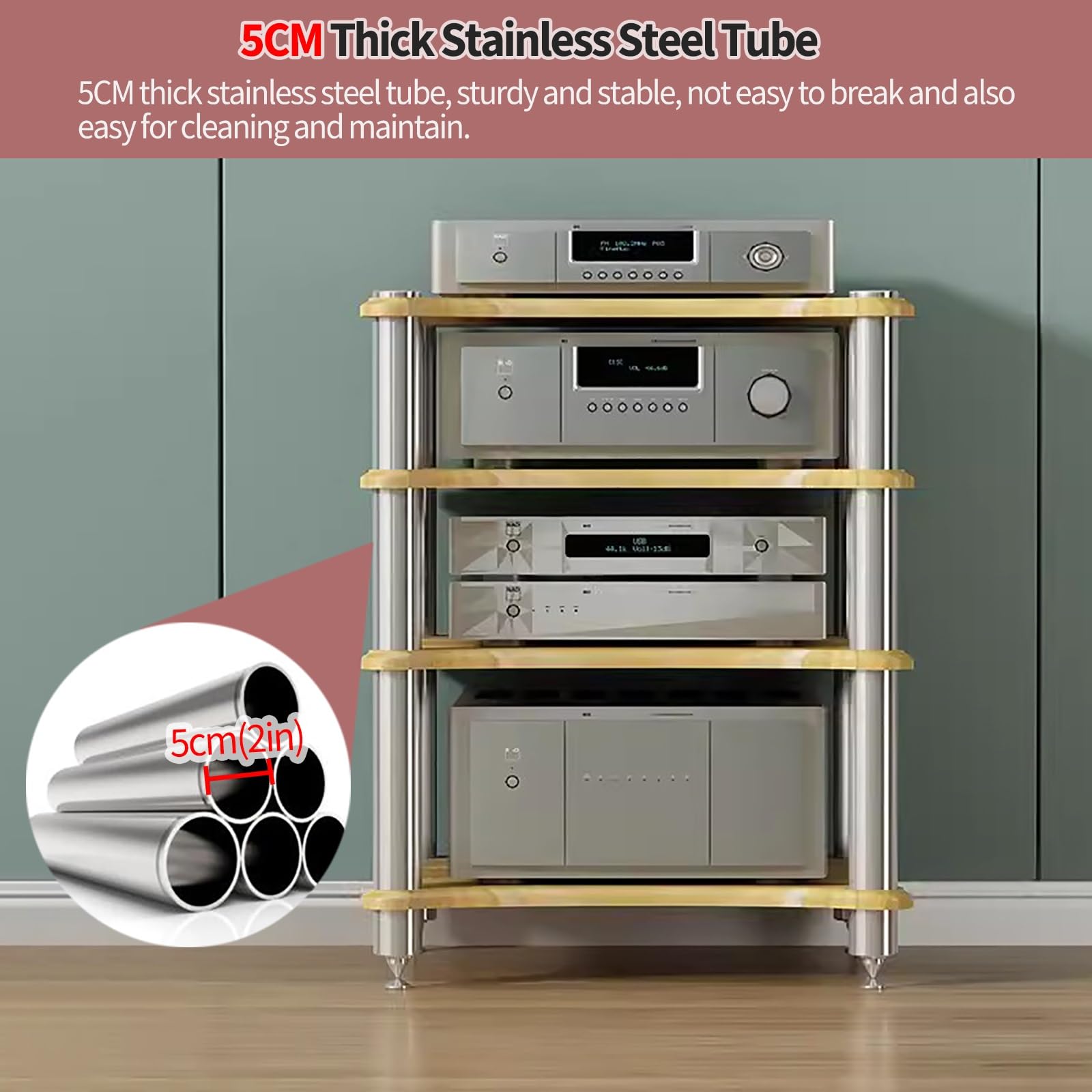 Générique Support Audio Robuste à 1 Niveau, Solution de Rangement Noire élégante pour Petits espaces, étagères Modernes pour Le Salon, Organiseur Durable pour matériel Audio.