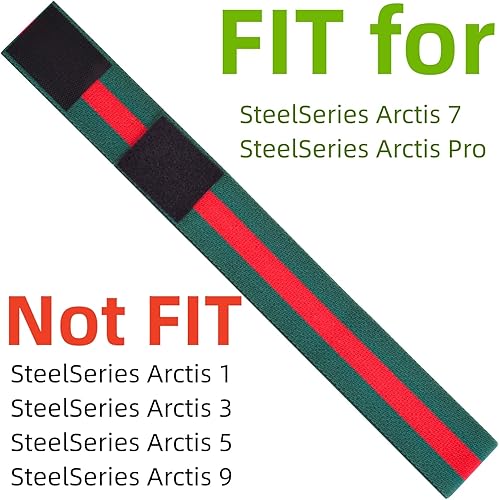 Miniatura 5 de Arctis7 - Diadema de repuesto de tela elástica, accesorios Arctis compatibles con SteelSeries Arctis 7 y Arctis Pro Gaming Auriculares (verde y rojo)