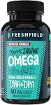 Freshfield Omega 3, DHA Supplements, potent 1 per day formula, Algae (Algal) Oil, Vegan Omega, Ocean Saving Fish Oil Alt, Sustainable, Concentrated DHA per Capsule, w/DPA