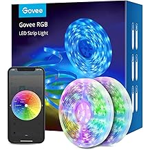 Govee Smart LED Strip Lights, 65.6ft WiFi LED Strip Lighting, Work with Alexa and Google Home, DIY Mode and Music Sync RGB LED Lights for Home Decor, 2 Rolls of 32.8ft (No Remote Control)