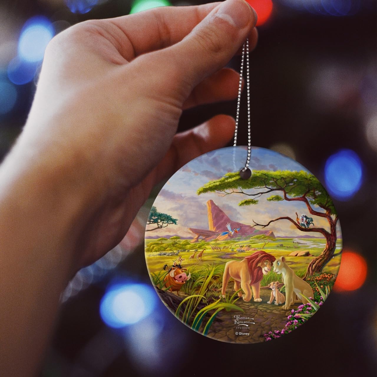 Disney – The Lion King – Remember Who You are – Thomas Kinkade Studios - 3.5” Starfire Prints Hanging Glass Print Accessory – Collectible | Complimentary Velveteen Gift Bag SPCIR1318 - Image 5