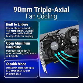 PNY NVIDIA GeForce RTX 5060 8GB ARGB Overclocking Triple Fan Graphics Card DLSS 4, PCIe 5.0, HDMI/DP 2.1, 2-Slot, Epic-X RGB Lighting