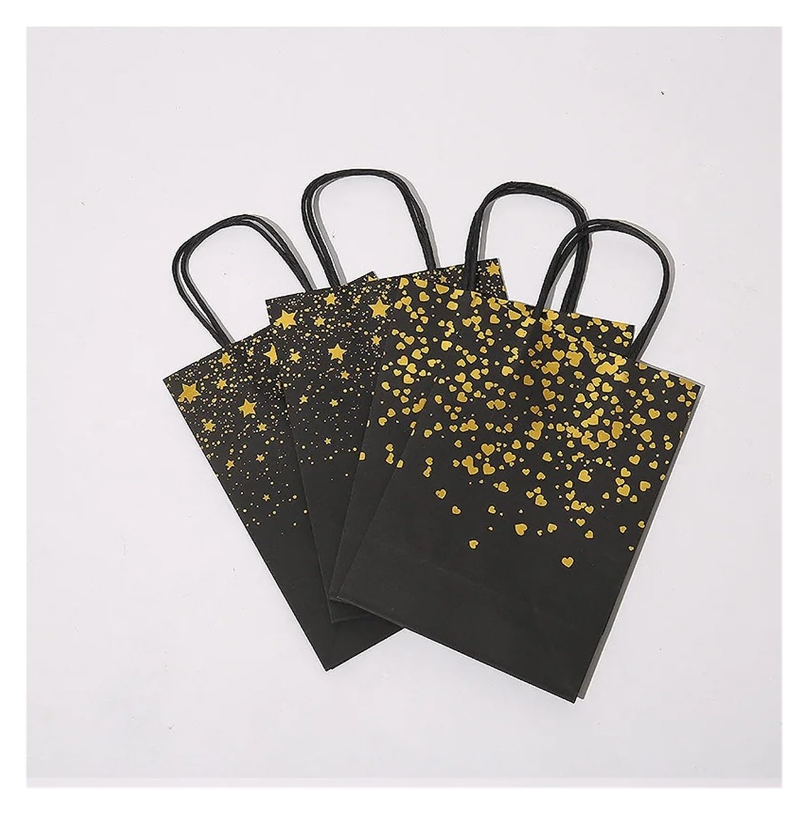 Papiertüten Mit Henkel 10/50/100pcs Hand-held Paper Bag Kraft Paper Candy Bag Wedding Party Bag Candy Shopping Bag(White,100pcs)