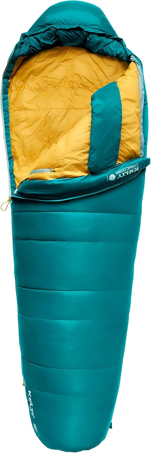 Kelty Cosmic 20 Down Mummy Sleeping Bag for Backpacking, Campers, 550 Fill Power, Recycled Fabrics with PFAS-Free DWR, Designed in Sunny Colorado, USA, 2024 Model : Sports & Outdoors