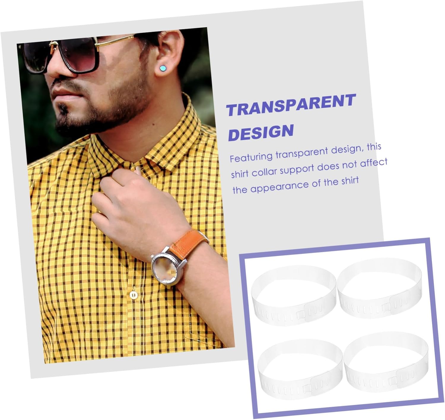 Ipetboom 100pcs Collar Stays Small Men Shirts Clear Shirt Stays Support Dress Shirt Fixing Collar Stays Shaper Fake Inserts Collar Tabs Clothes Stay Belt Collar Shaper Transparent Plastic