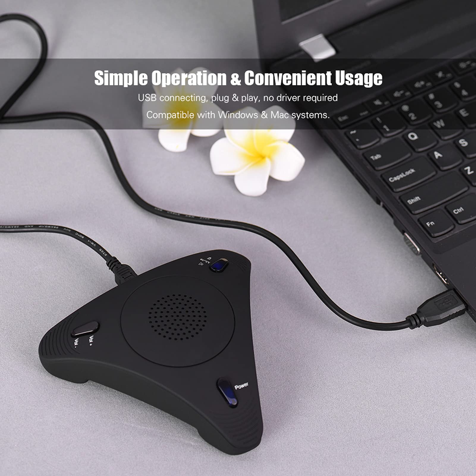 Irfora USB Desk Computer Conference Microfono a condensatore omnidirezionale Alarlante per microfono Alarlante a 360° Pickup o Plug & Play per riunioni Video aziendali