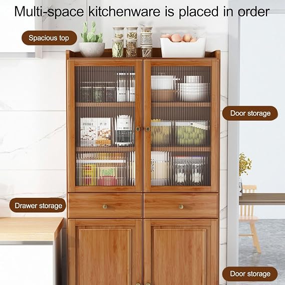 Kitchen Rack, Large Range Compatible, Itype Kitchen Storage, Side Board Holder, Cabinet with Drawer, Space Saving Kitchen Storage, Slim, Compact, Living Alone Yellow