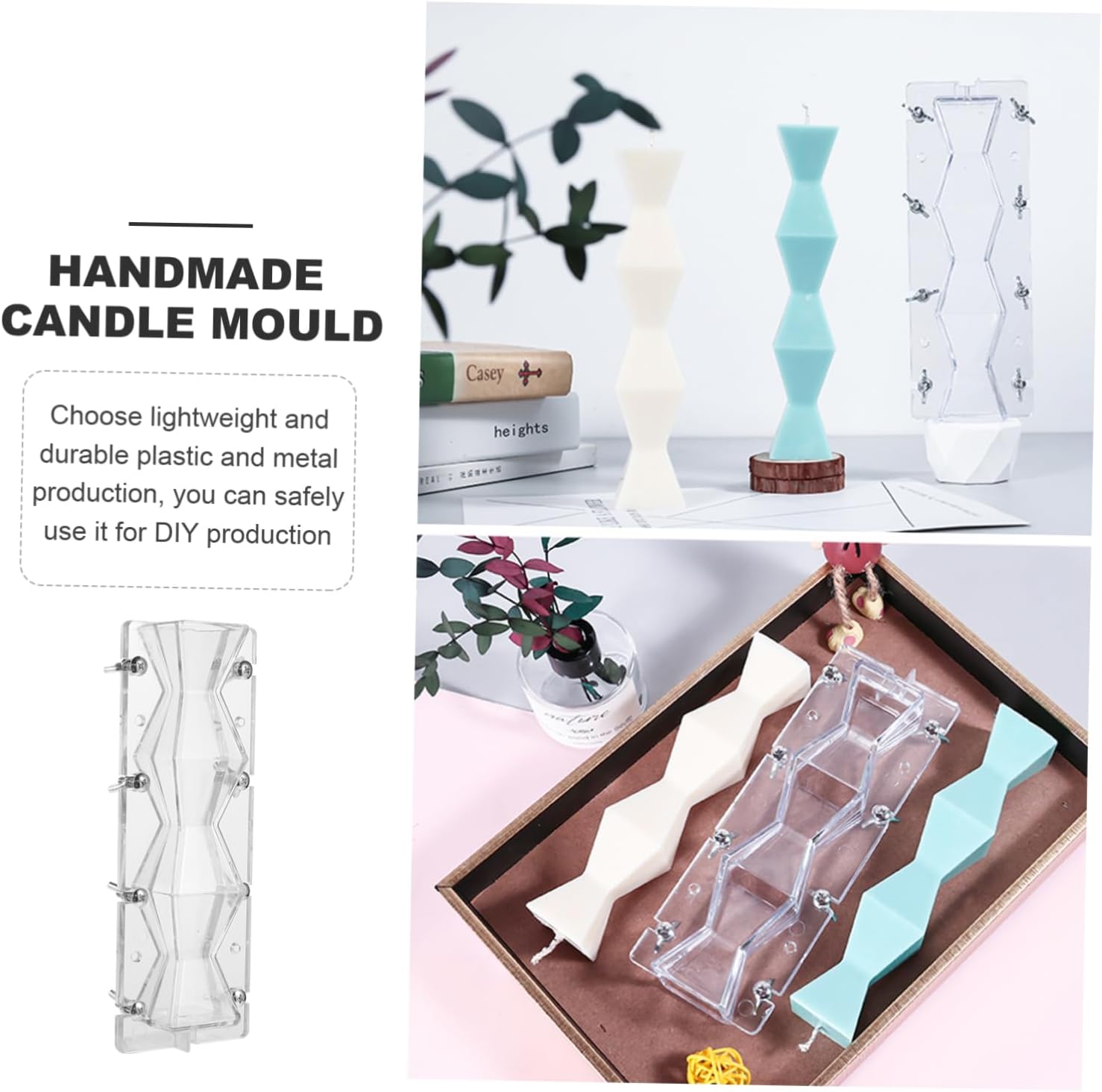 Geometric Candle Mold for DIY Casting, Plastic Aromatherapy Xmas