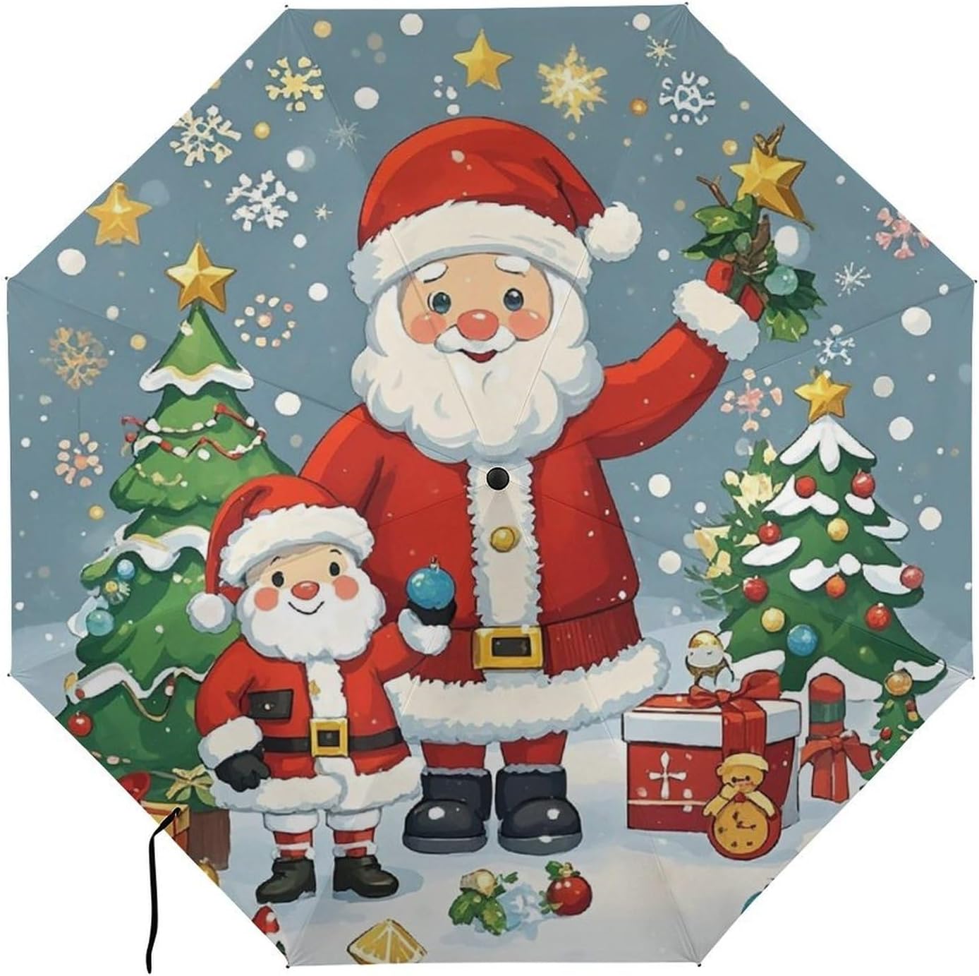Cute Christmas Holidays Golf Umbrellas-2 Fold Automatic,Windproof Umbrella with Portable,Strong,Folding Umbrella for Women Men