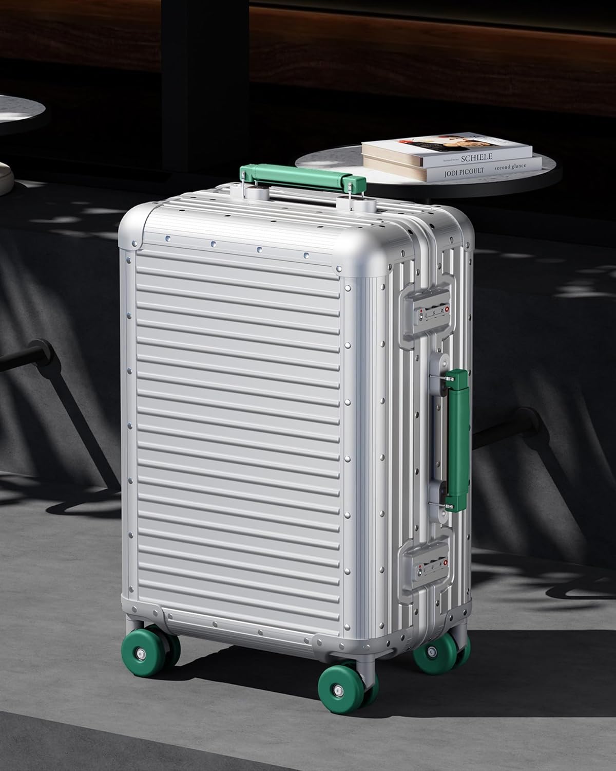 All Aluminum Carry On Luggage 22x14x9 Airline Approved, Zipperless Aluminum Suitcase, Hard Shell Carry On Luggage with TSA Lock, Spare Wheels. (Silver, 20inch)
