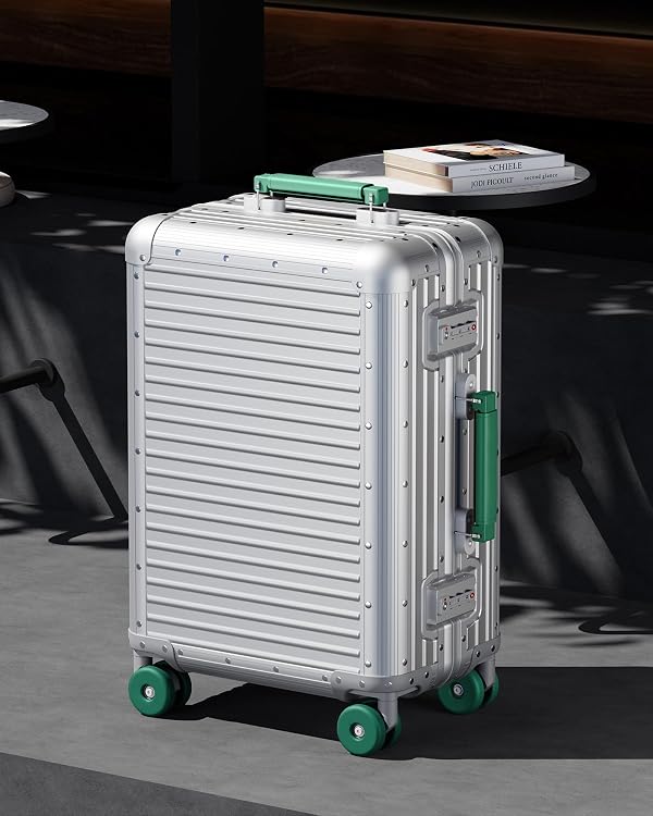 Varyleap All Aluminum Checked in Luggage, Zipperless Aluminum Suitcase, Hard Shell Carry On Luggage with TSA Lock, Spare Wheels for Travel. (Silver, 24in) by Varyleap - Used condition - Image 2