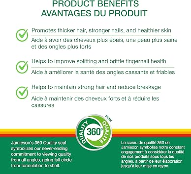 Jamieson Biotin 10,000 mcg Value Size 90 Softgels