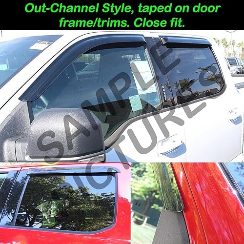 Miniatura 3 de Viseras de ventana de humo fuera del canal Deflectores Protectores de lluvia para Chevrolet Cruze 2011-2015