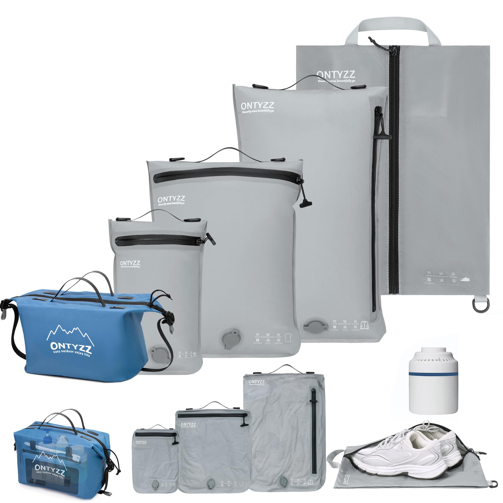 Cube d'emballage compression : lot de 5 sacs sous vide réutilisables