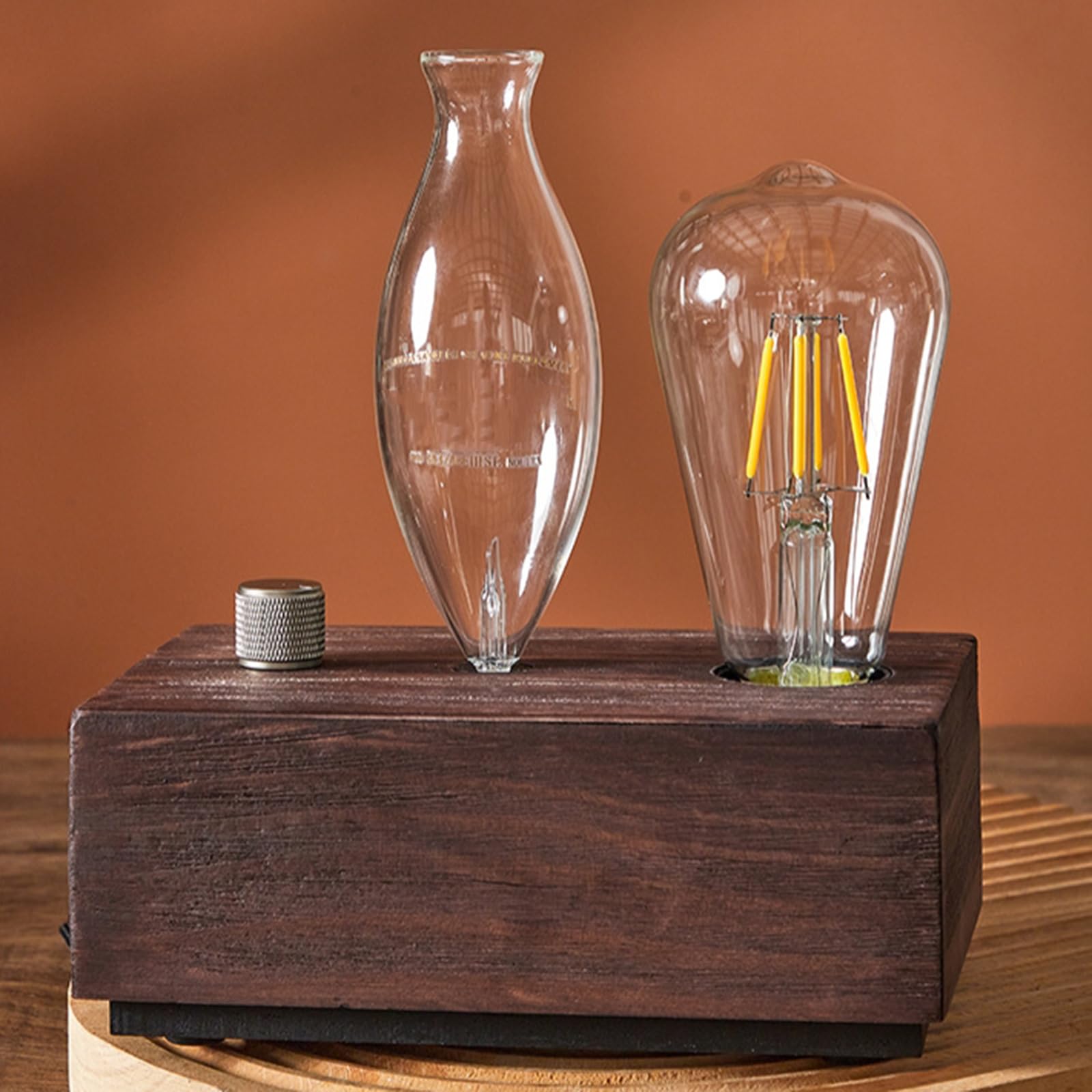 Difusor Nebulizador De Aceites Esenciales, Difusor De Fragancias Sin Agua, con Base De Madera Y Luz, Sin Calor, para Aromaterapia, Hogar, Habitaciones Grandes Y Hoteles