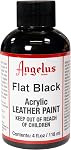 Peinture acrylique Angelus pour cuir, chaussures, baskets, cuir, toile, meubles, et plus - 4 fl oz, noir mat