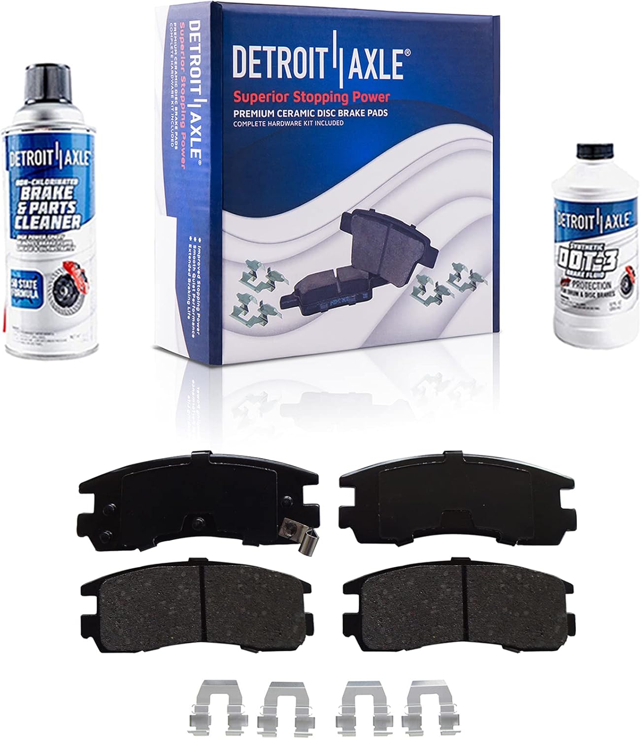 Detroit Axle - Rear Brake Kit for Chevy Impala Monte Carlo Buick LaCrosse Allure Disc Brake Rotors Brake Calipers w/Brackets Ceramic Brakes Pads Replacement