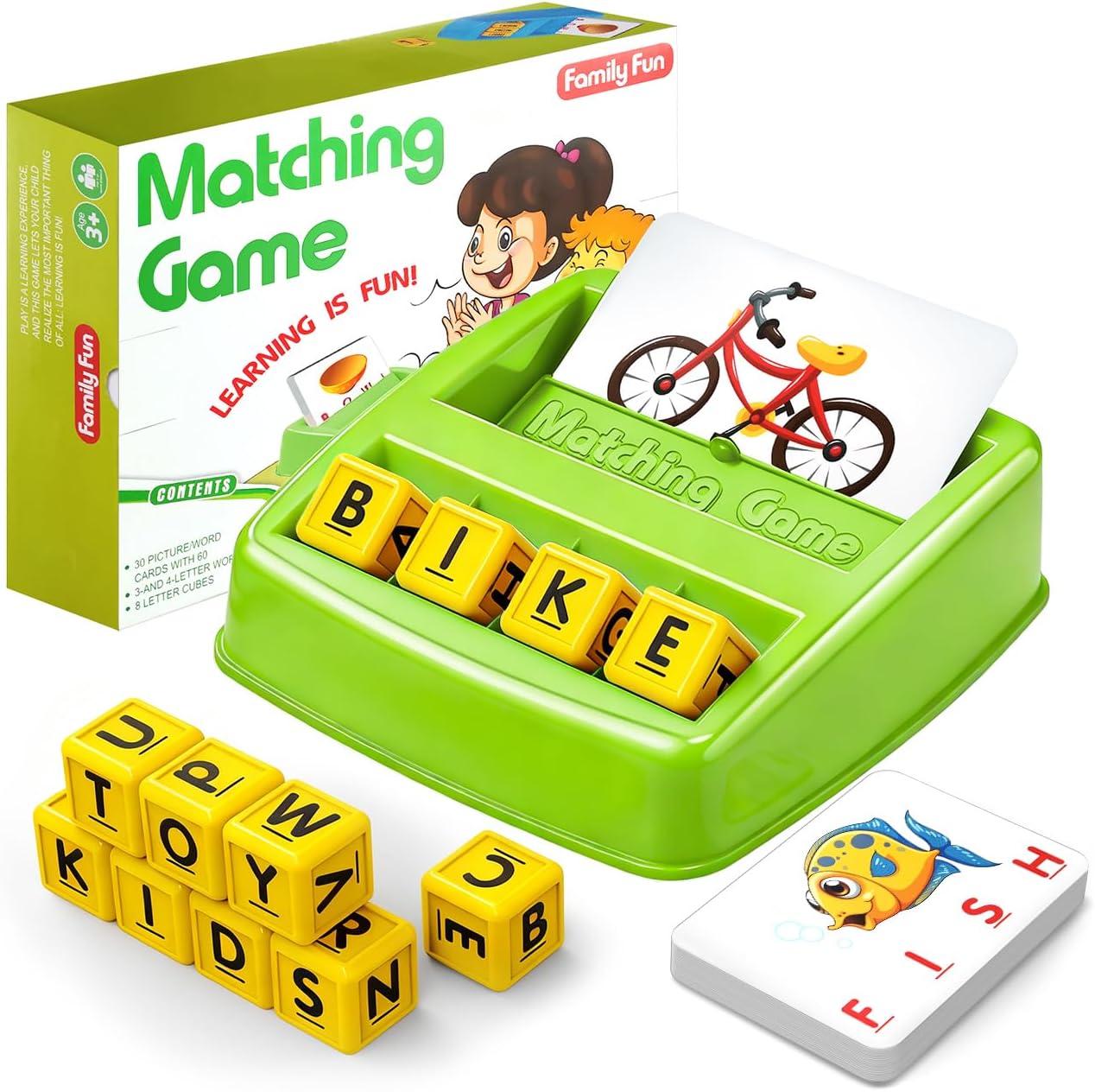 Matching Letter Game for 3 4 5 Year Old Girls Gifts, ABC Learning Toys for Kids Age 3-5, Educational Spelling Games Toys for Toddler Age 4-8, Preschool Birthday Gifts for 2 3 4 5 Year Old Boys Girls