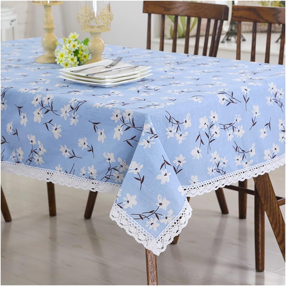 JAELA Rectangular Tablecloth, Cotton Linen Tablecloths Washable Table Linener Home Table Cover Table Protecter for Cafe Restaurant，Dining，Buffet Tabletop Decoration (Color : E, Size : 120 * 160cm)