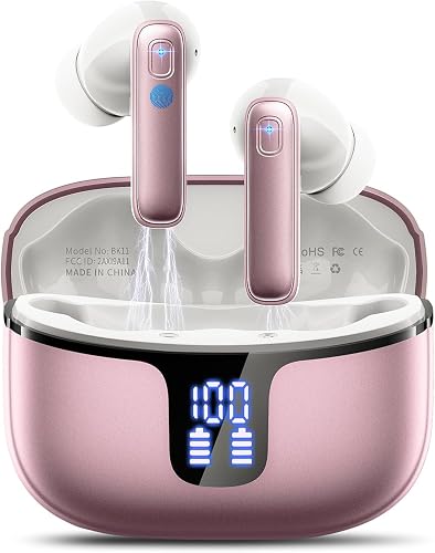 Renimer Auriculares Inalámbricos Bluetooth, 40H Auriculares Bluetooth HD HiFi Estéreo, 14.2 mm Driver, 2026 Cascos Inalambricos Bluetooth 5.3