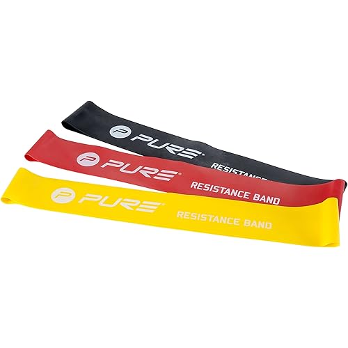 Pure2Improve Unisex Adult Resistance Bands Set of 3 Resistance Bands Set of 3 - Black/Red/Yellow,. P2I200130