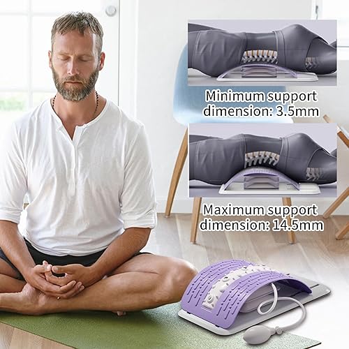 Miniatura 3 de Estirador de arco trasero de 330.7 lbs Capacidad de carga soporte lumbar, masajeador antideslizante inflable, recuperación muscular ejercicio