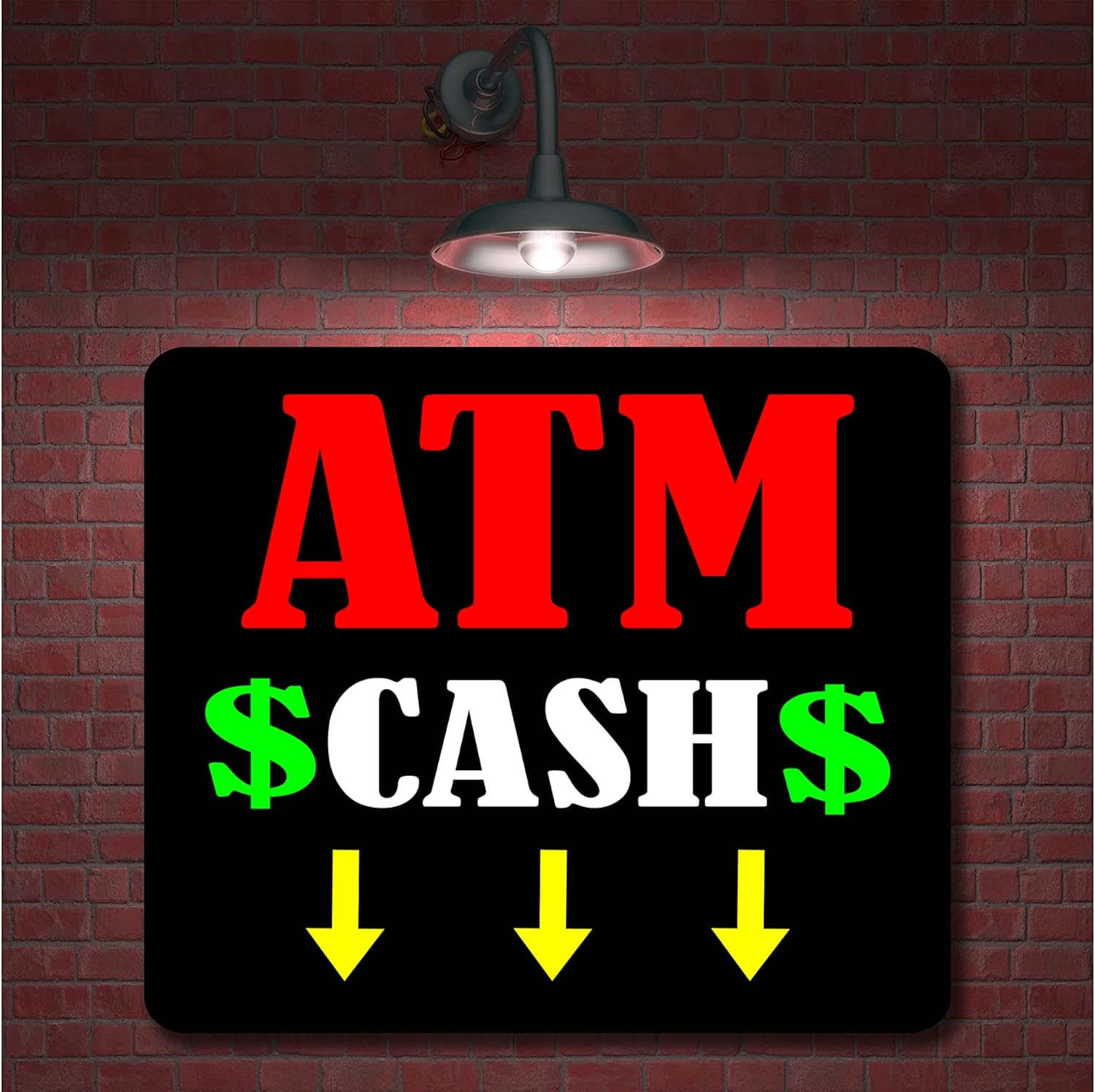 ATM CASH ARROWS NEON Aluminum Composite Sign, 15x18