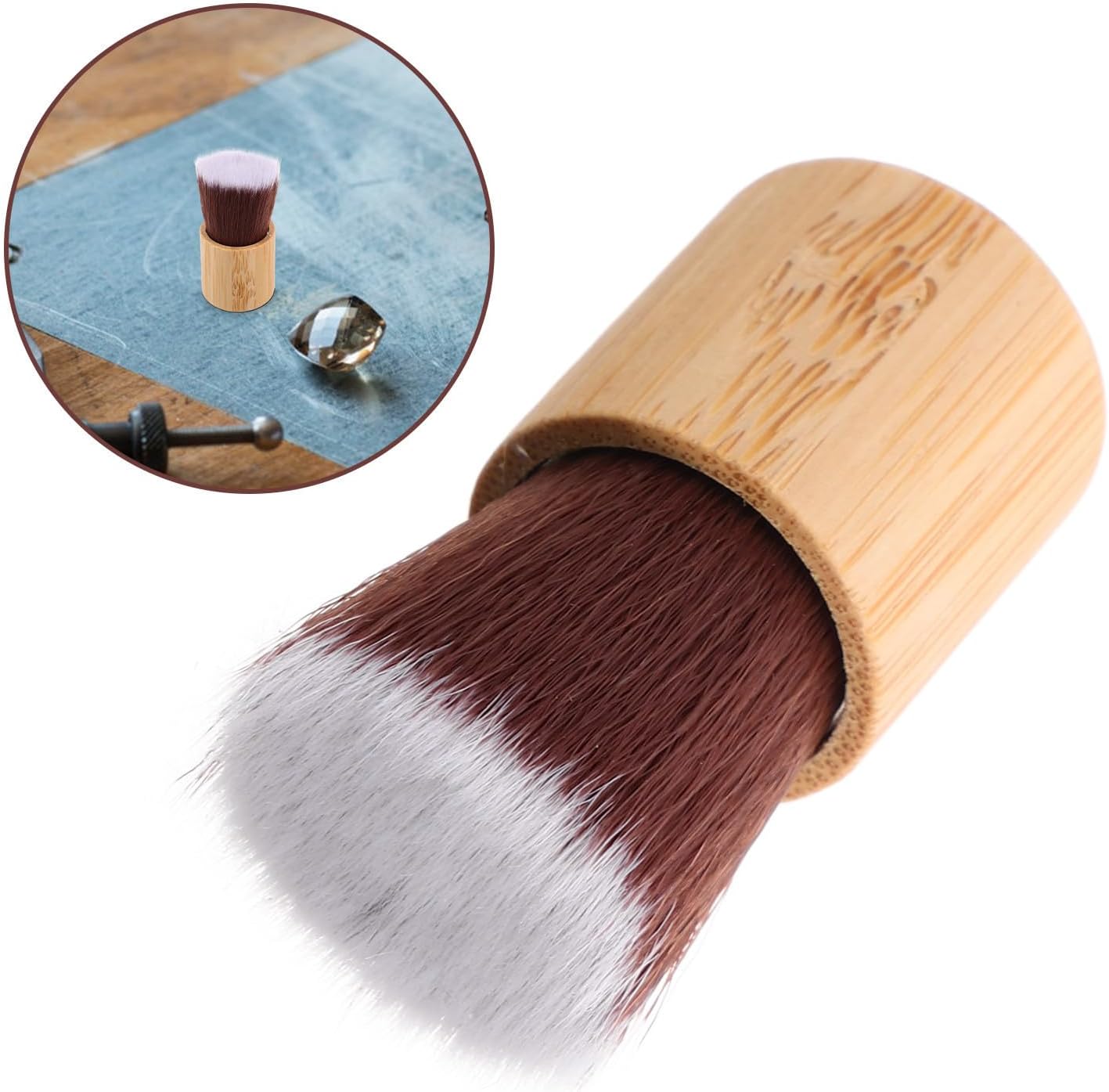 Toddmomy Jewelry Cleaner Brush Portable Fiber Bamboo Gentle Cleaning Tool