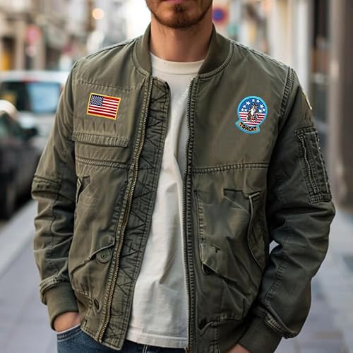 Miniatura 3 de Pilot Costume, Halloween Costumes, US Navy Fighter US Flag Embroidered iron on Patches 4 pcs set