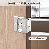 Vista 5 de HOME MASTER HARDWARE Cerradura de puerta de bolsillo de privacidad con tirador, reemplazo de cerraduras de puerta corredera antiguas/cerradura