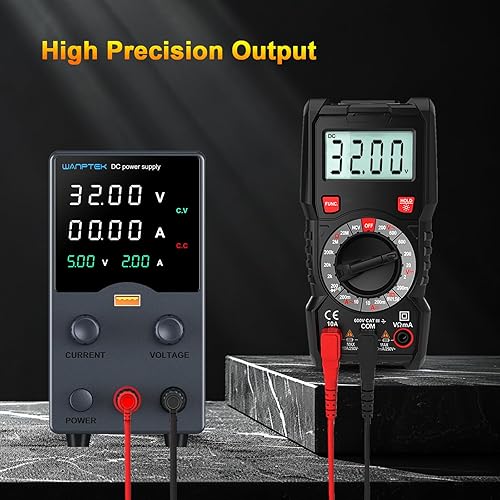 Miniatura 4 de Wanptek - Fuente de alimentación CC variable de 30 V 10 A, fuentes de alimentación de banco con perilla de ajustes de codificador, puerto de carga