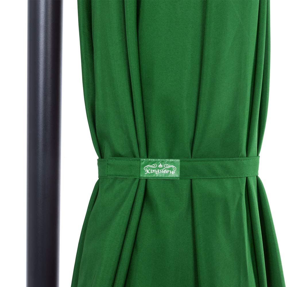 Kingsleeve® Sombrilla de Jardín Brazil 300 cm Aluminio Inclinable Manivela con Soporte Protección UV50+ Parasol Giratorio Funcional Balcón Terraza Verde