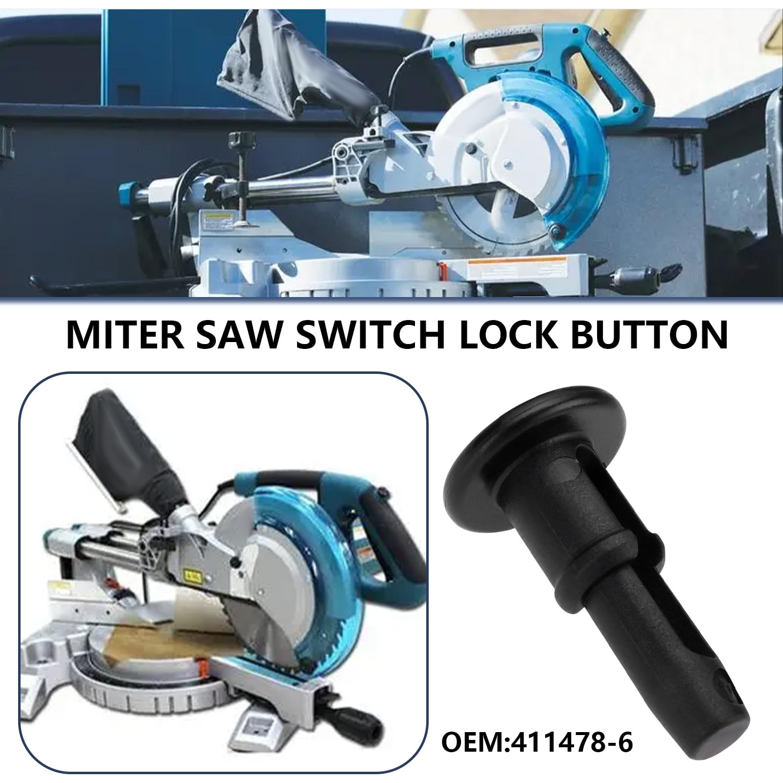 LT Easiyl 5pcs Mitre Saw Switch Locking Button Replacement Part 411478-6 Compatible with Makita LS1013 LS1013L LS1040 LS1040F LS1214 LS1214F LS1214L LS800D - Image 2