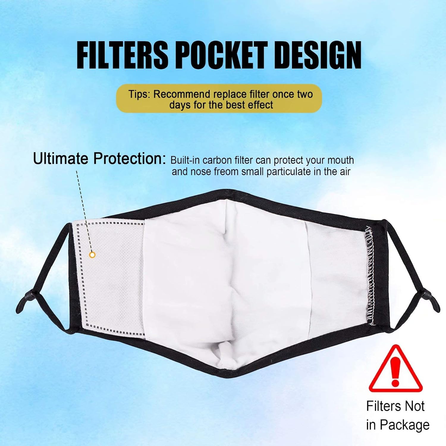 Cloth Face Mask Washable Reusable Adjustable Breathable Face Masks for Women Men Pack of 3