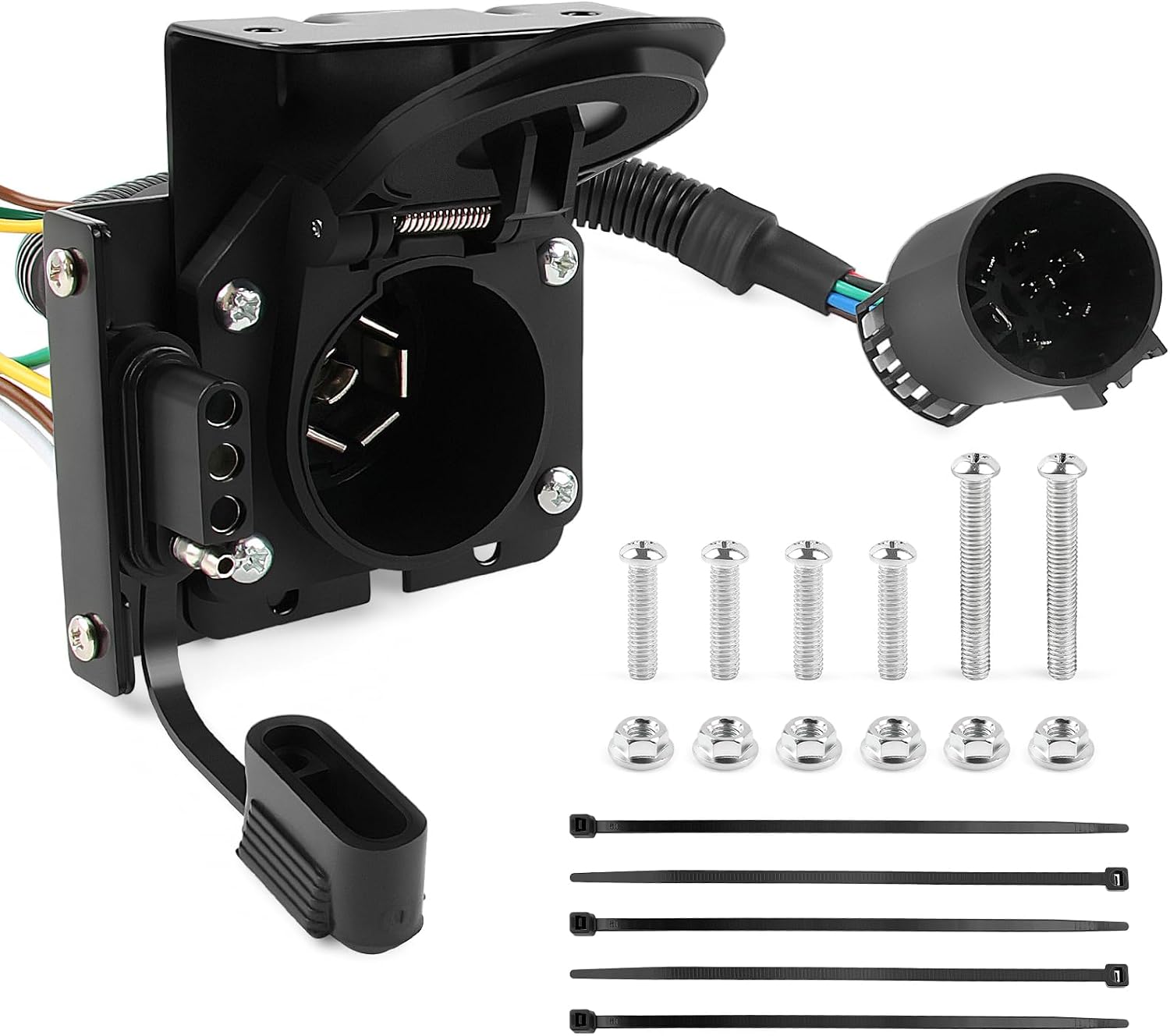 Zhushan 7-Way Blade & 4-Way Flat Trailer Wiring Adapter