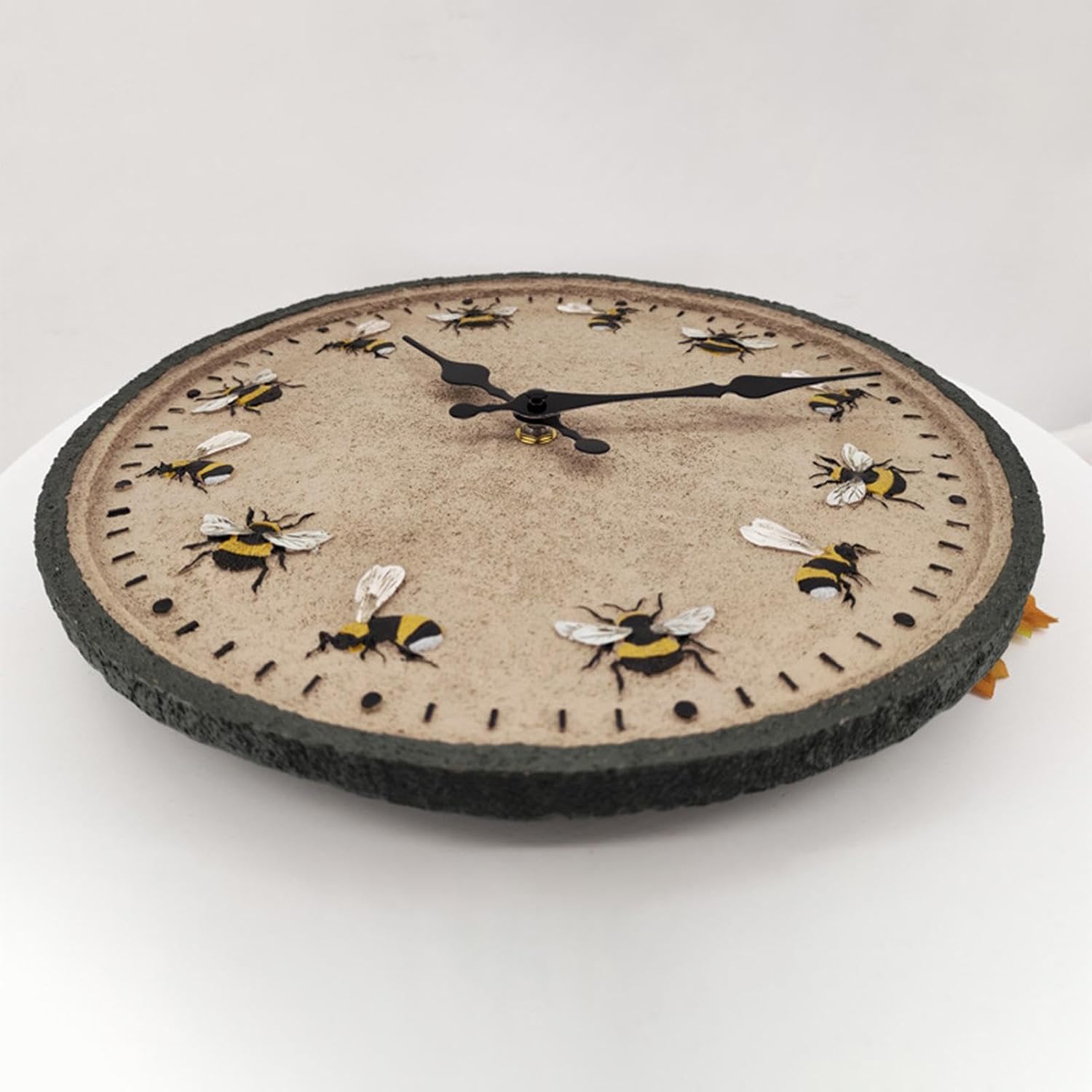 Large Garden Clock - Retro Garden Clock | Waterproof Outdoor Wall Clock, Resin Outdoor Clock, Bee Decoration, Outdoor Clock with Accurate Time Display,