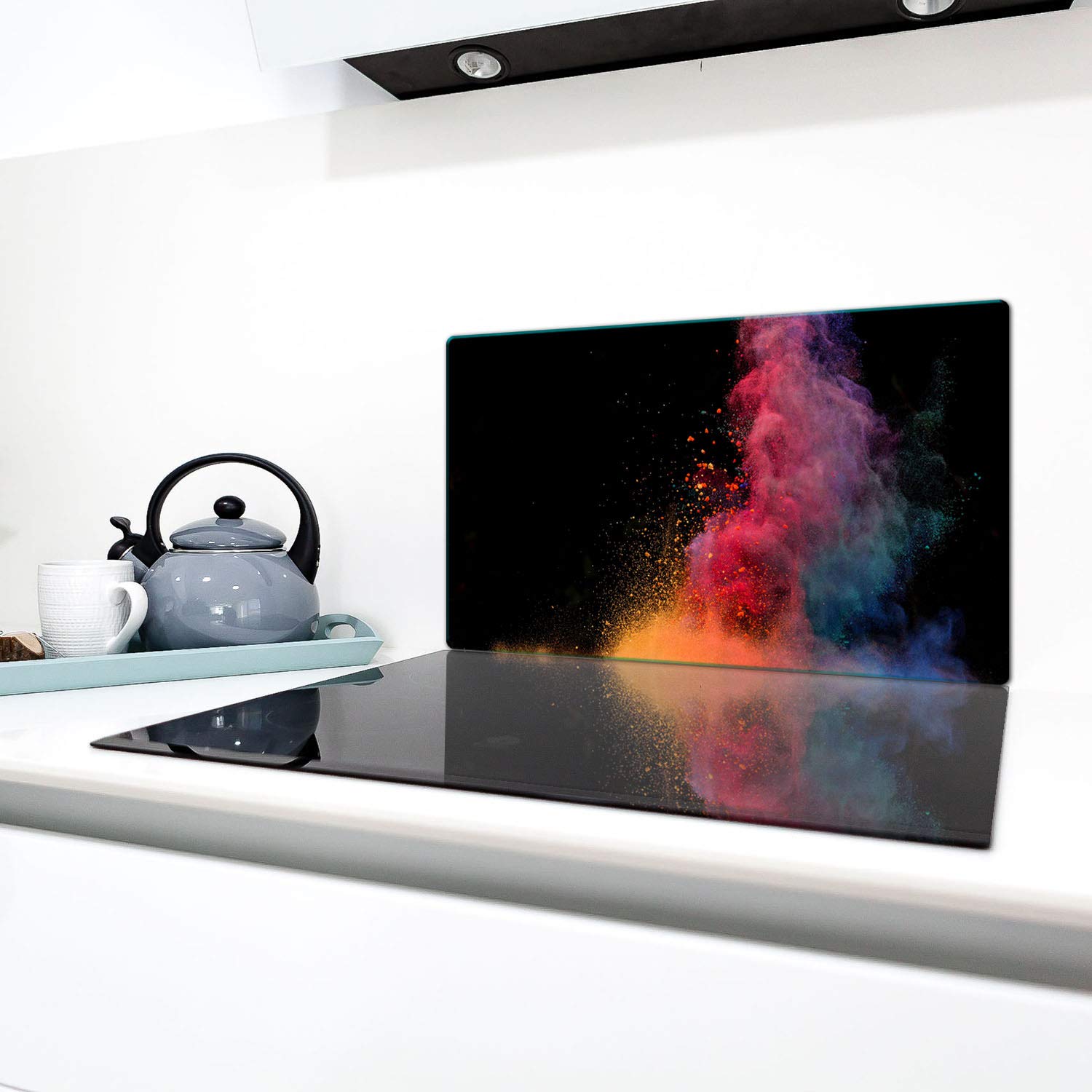 Copri Piano Cottura In Vetro Temperato 80x52cm - Universale Per Induzione E Vetroceramica | Tagliere E Paraspruzzi