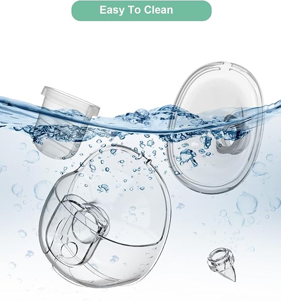 2 Sets Wearable Breast Pump Parts Milk Collector Cup S32 Flange 24mm Compatible with NCVI NICEGREEN Nuliie Zooawa Breast Pump Replacement Accessories, Extra Duckbill Valve&Diaphragm