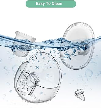 2 Sets Wearable Breast Pump Parts Milk Collector Cup S32 Flange 24mm Compatible with NCVI NICEGREEN Nuliie Zooawa Breast Pump Replacement Accessories, Extra Duckbill Valve&Diaphragm