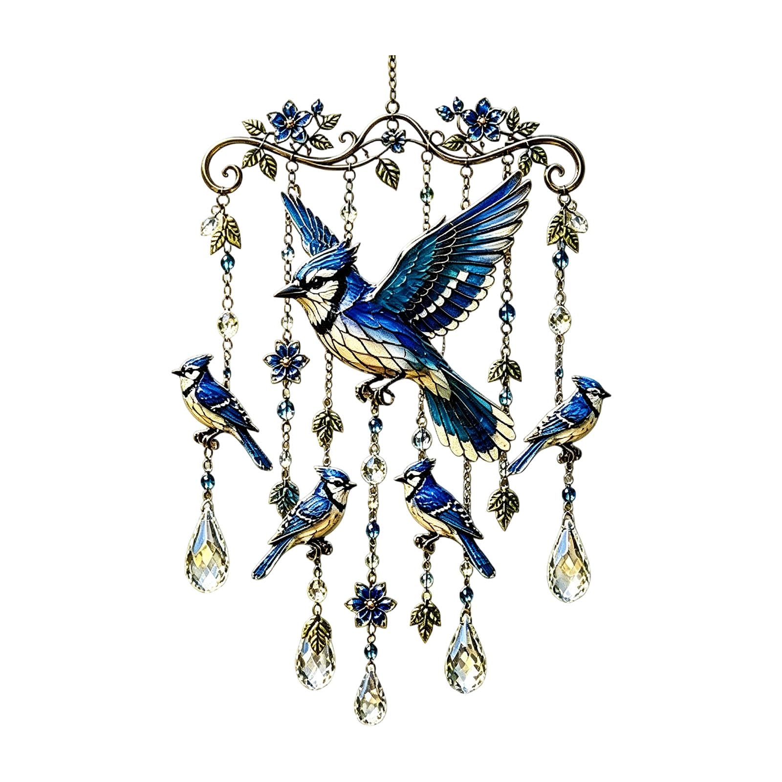 TFAOYS Multicolored Acrylic Hummingbird Hanging Wind Chimes for Window Crystal Prisms Suncatchers Decorative Ornament Gifting for Wedding Parties Window Wind Chimes