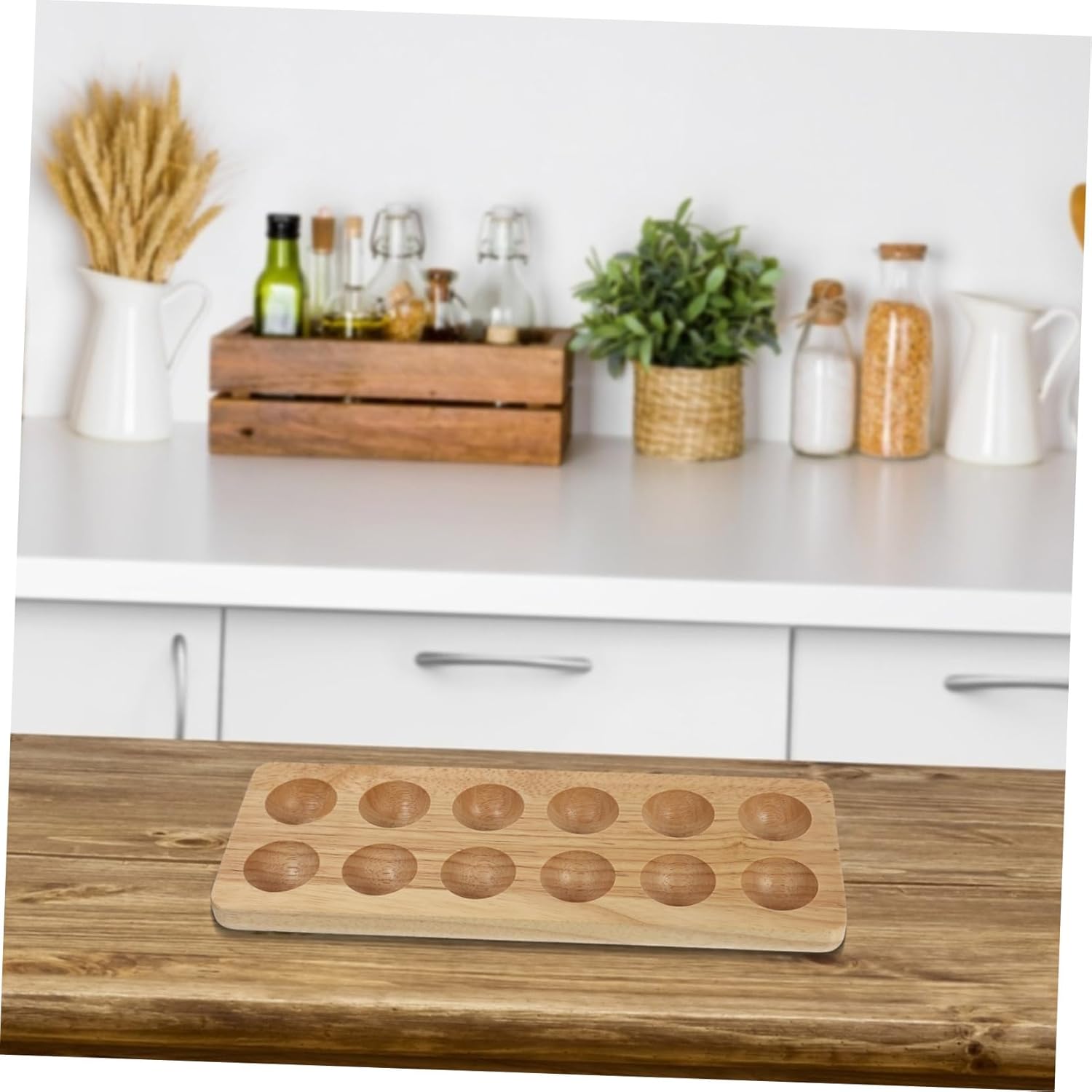 Protective Egg Holder Wooden Egg Tray Organizer for Refrigerator Storage Holder