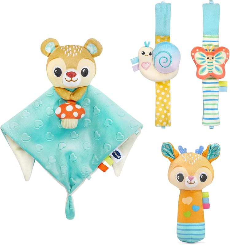 VTech Baby Snuggle, Jingle and Play Baby Bundle Lovey and Rattles