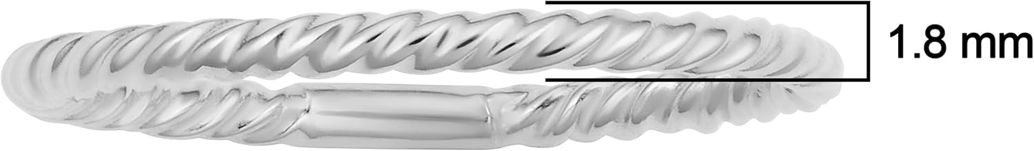 KoolJewelry 14k Gold High Polished 1.8 mm Twisted Style Ring (yellow, white or rose gold)