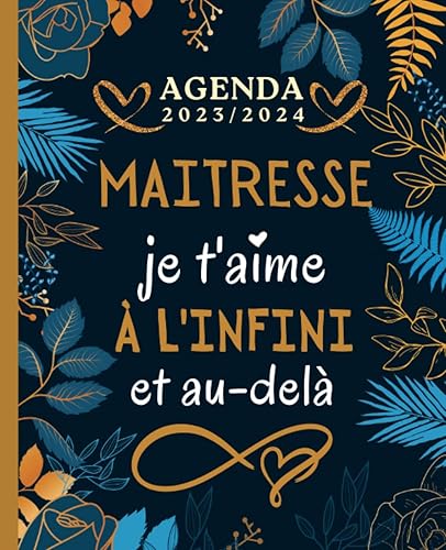 Maitresse je t'aime à l'infini et au-delà: Cadeau personnalisé maitresse, ATSEM , AVS et nounou – Planificateur hebdomadaire une semaine sur 2 pages