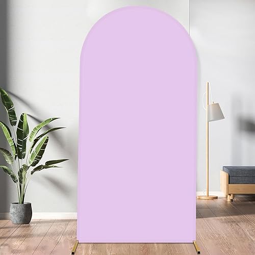 Miniatura 1 de Cubierta de fondo de arco ajustable de elastano, 2 lados, lavanda, 3.3 x 6.6 pies, para boda, baby shower, decoración de fiesta de cumpleaños