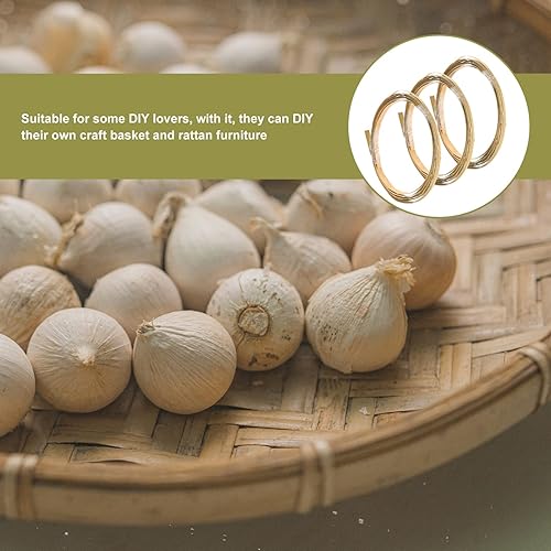 Miniatura 8 de Tiras de bambú 3 rollos de caña plana ancha fina caña de bambú natural palos bobina plana para cesta suministros de tejido de ratán correas de caña