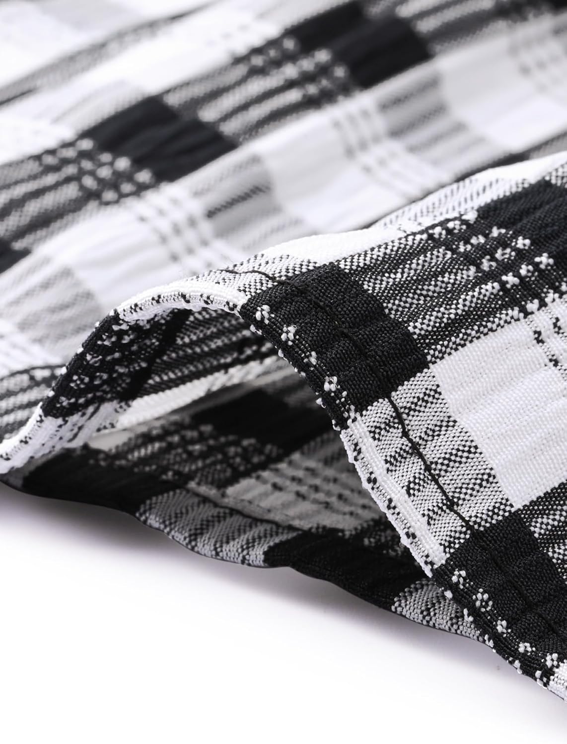 Agnes Orinda Women's Plus Size Gingham Top 1950s Crew Neck Flare Short Sleeves Blouse Babydoll Summer Tops - Image 5