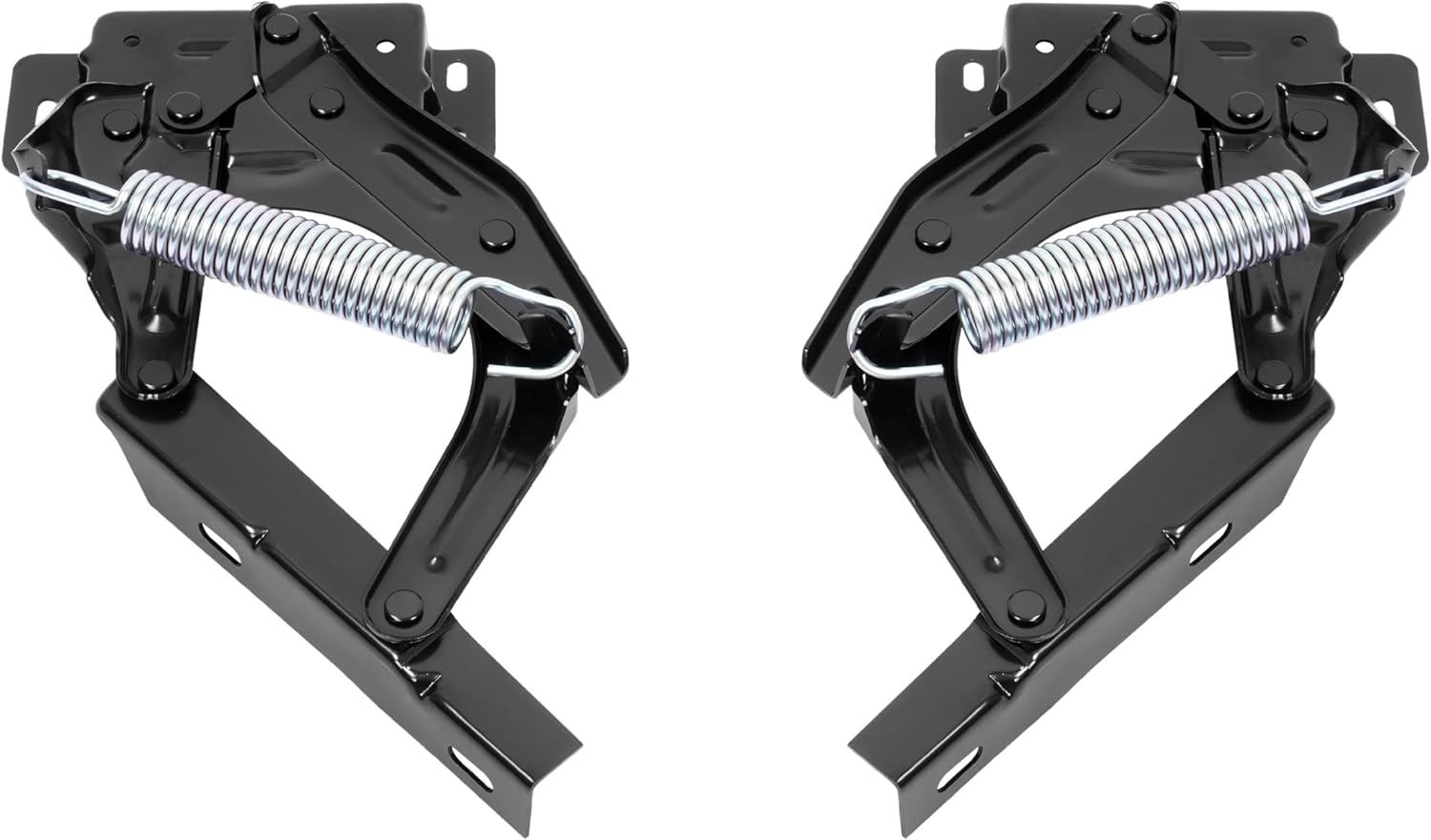 ALMULOO Hood Hinge Kit w/Springs Brackets Compatible with 1967-1972 Ford F100 F250 F350 Pair Driver & Passenger Side Steel Primed Black