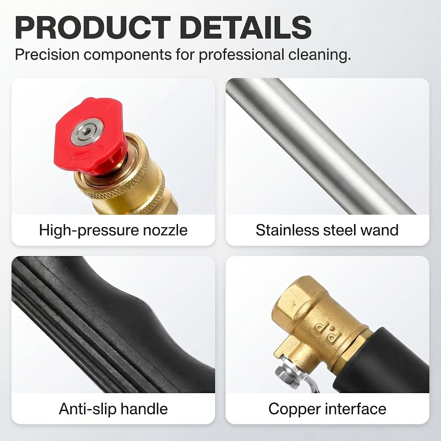 Garden Hose Nozzle High Pressure Washer Jet Wand Water for Electric Power Wand Extension Attachment Metal Kit Cleaning Turn Hose into High-Pressure Washing Machine Spray Needle Cordless(2sets)