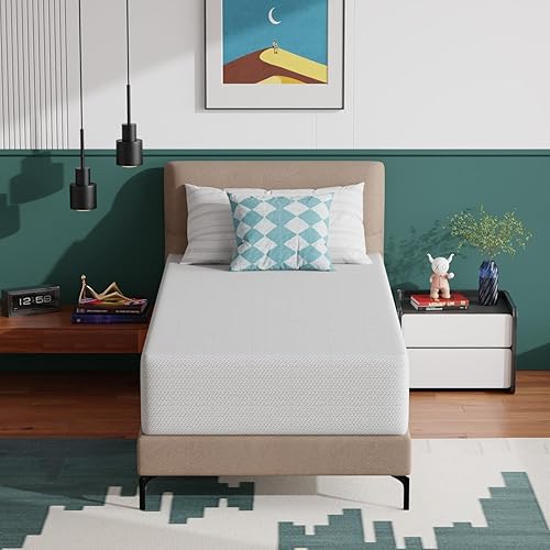 Miniatura 20 de PayLessHere - Colchón de espuma viscoelástica de 8 pulgadas con gel de enfriamiento infundido con té verde, certificado CertiPUR-US, colchón